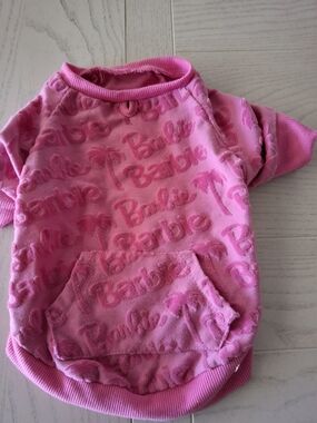 Barbie Pink Embossed Logo Pullover For Small Dog